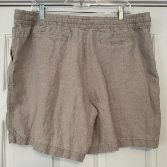 EUC Garnet Hill Coastal Linen Shorts Sand XL - Picture 3 of 8
